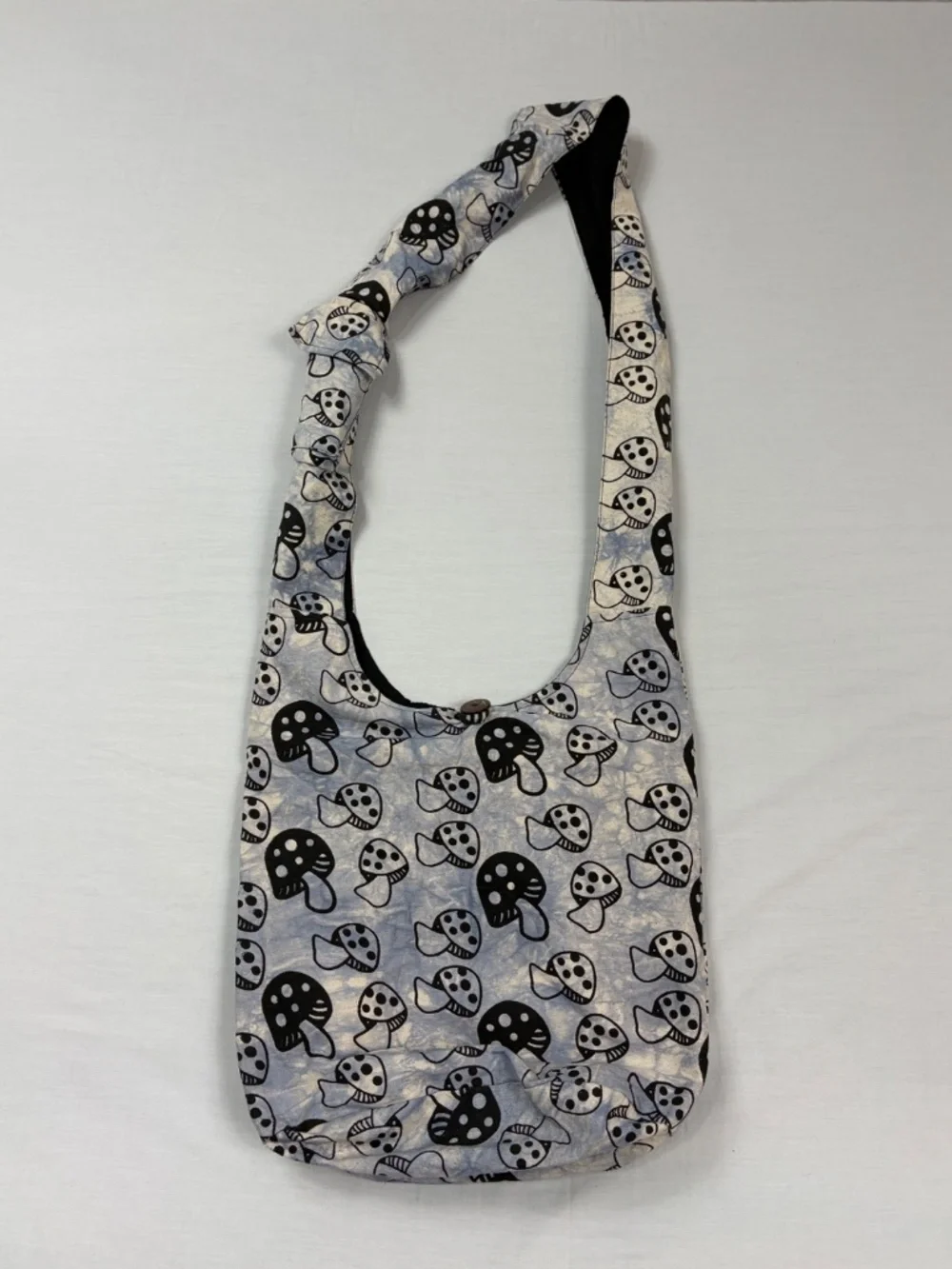 Kathmandu Imports Mushroom Sling Bag Cotton Tie Dye Boho Hobo Crossbody Tote